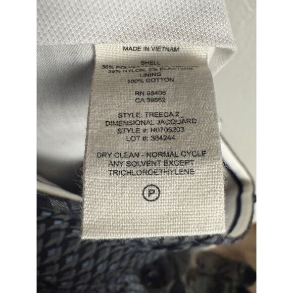 Theory Classic Slim Crop Geometric Jacquard Mid Rise Trouser Pants Size 4 - Picture 10 of 10